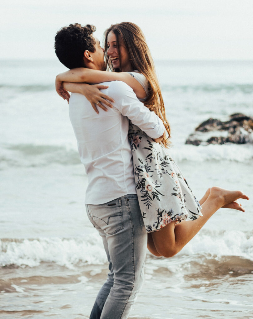 Young couple on a joyous, embodied date