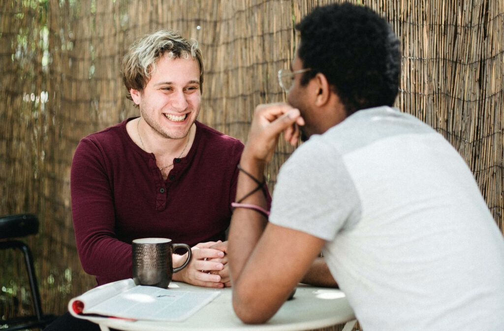 Two people on a foodie first date